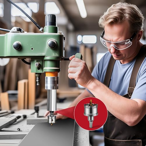 HIDOTOL 20PC TCT Carbide Hole Saw Kit 1/2" - 2-1/8" Tungsten Carbide Drill Bits Set with Titanium Pilot & L-Wrench, for Hard Metal Stainless Steel, Iron, Aluminum with Aluminium Case. - size: LZ-HOLE SAWS-20