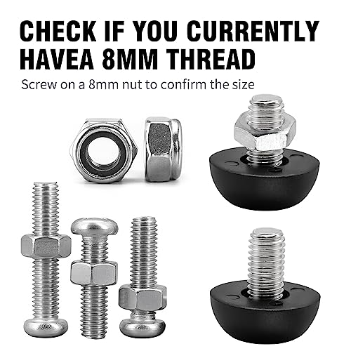 16 PCS 8mm x 1.25 M8 Adjustable Leveling feet, Adjustable Furniture Leg Leveler, Replacement Outdoor Patio, Stainless Steel Screw-in Leveling Feet Glides - color: 16pcs