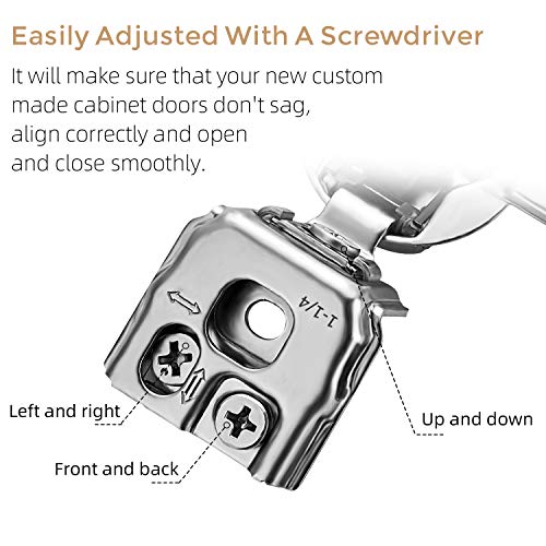Soft Close Hinges for Kitchen Cabinet Hinges, 1-1/4 Inch Overlay, 50 Pack - size: 1-1/4 inch Overlay