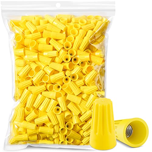 600 Pcs Yellow Wire Connectors Nuts, Electrical Wire Caps Insulated - color: Yellow-600PCS