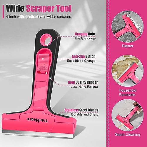 THINKLEARN Razor Blade Scraper, Razor Scraper with 20Pcs 4" Blades - color: 21pcs Scraper Tool