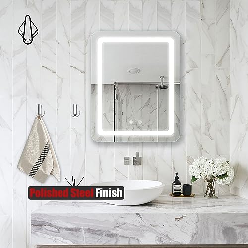 JQK Self Adhesive Towel Hook Chrome, No Drill Stick on Coat Robe Clothes Wall Hook for Bathroom Kitchen Garage 2 Pack, 304 Stainless Steel Polished Steel, ATH110-CH-P2 - color: Polished Steel, size: 2 Pack