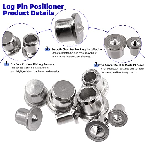 Glarks 508Pcs 1/4" 5/16" 3/8" 1/2" Wooden Dowel Pins Beveled Ends Fluted Dowel with 6/8/10/12MM Solid Hollow Dowel Tenon Center Transfer Plugs Set for Easy Insertion Furniture Door Crafts Projects