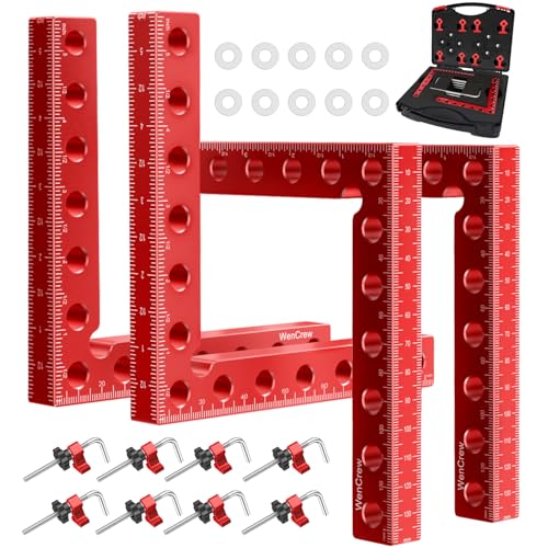 WenCrew Corner Clamps for Woodworking 4pcs 5.5" 90 Degree Clamp with Box