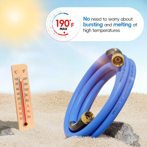 SPECILITE Female to Female Hot/Cold Garden Water Hose 10 ft x 3/4", Blue - color: 3/4" Female to Female Blue, size: 10 FT