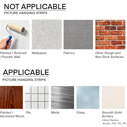 24 Pairs (48 Packs) Picture Hanging Strips Heavy Duty, Easy Removal Wall Hangers Without Nails, No Damage Hole Renter Friendly Kits for Frame, Decor & Poster, Large Hook-and-Loop Strip