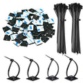 50 Pack 1.5 inch Zip Tie Adhesive Mounts Self Adhesive Cable Tie Base Holders with Multi-Purpose Tie wire clips with screw hole,Anchor stick on wire holder with 8 inch zip ties（Black） - color: 50 Pack 1.5" Black