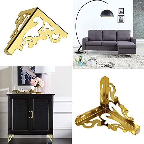 OwnMy 4PCS Metal Furniture Legs Feet, Modern Sofa Cabinet Legs for Repairs - color: Gold