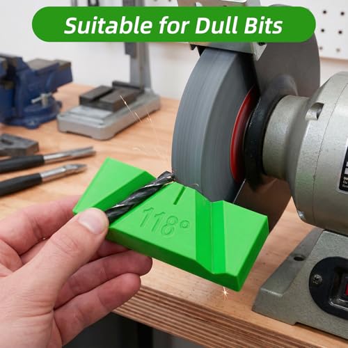 Molain 6 Pcs Drill Bit Sharpening Guide Jig, Drill Bit Sharpener for Bench Grinder, 90°, 118°, 135° Angle No Power Required for Regrinding Dull Twist Bits