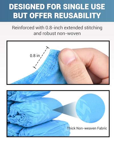 Buself 200 Count Shoe Covers Disposable Non-Slip, Premium Cloth Boot Covers, Slip-resistant, Durable, Breathable, Non-toxic, Recyclable - size: 200ct Up to Men8.5 & Women 10