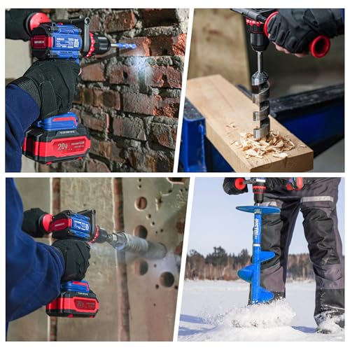 NANWEI Hammer Drill,1100 in-lbs, 26000BPM, 2x4.0Ah Batteries, Brushless