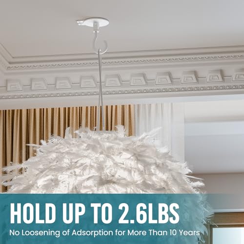 TAILI Adhesive Ceiling Hooks for Hanging Plants, No-Drill 6 Pack White - color: White, size: 6x Large