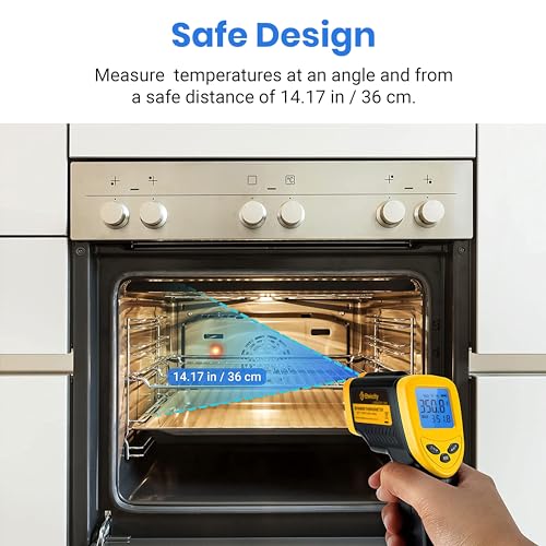 Etekcity Infrared Thermometer Laser Temperature Gun, -58°F~1130°F - color: Light Yellow, style: Advanced