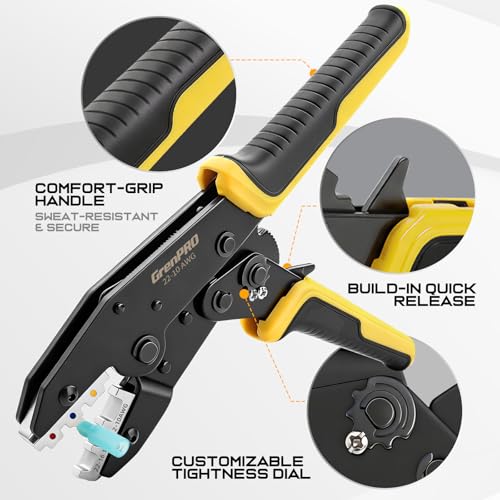 GRENPRO Crimping Tool for Heat Shrink Connectors AWG22-10 Crimping Pliers