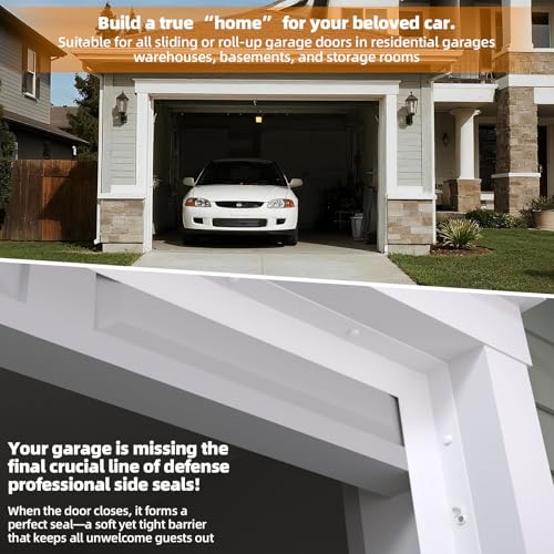 Elvone Garage Door Seal Top and Sides with Nails, 36 FT, White - color: White, size: 36ft