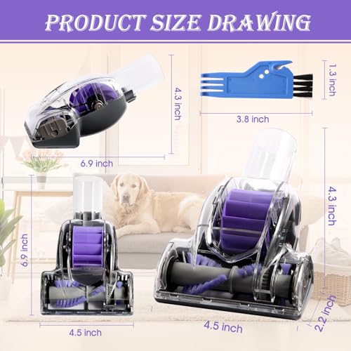 Upgraded Pet Hair Power Brush Tool Attachment for Shark Navigator Lift-Away Deluxe Upright NV360 NV350 NV352 NV356E NV370 NV22L UV420 UV410 UV440 Vacuum Replacement Parts Numbers 119FFJ Purple