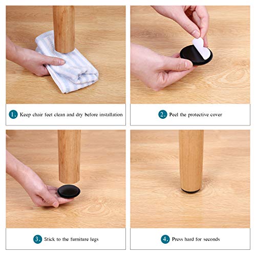 Ezprotekt Furniture Sliders for Carpet, 2.5" 16Pcs Furniture Movers Sliders - color: Black, size: 2.5" x 2.5"