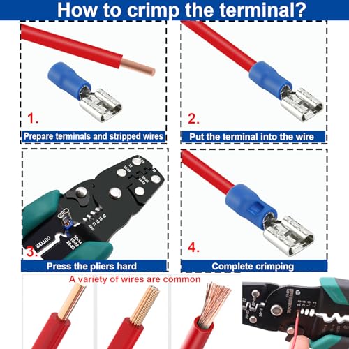 Tnisesm 280PCS Wire Connectors - Insulated Electrical Wire Terminals - color: 280PCS, size: Crimp style