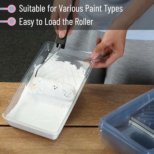 Bates- Paint Tray Liner, 4 Inch, 80 Pack, Clear, Plastic Disposable Paint Tray for Painting Walls - color: Clear, size: 80 Pack 4 Inch