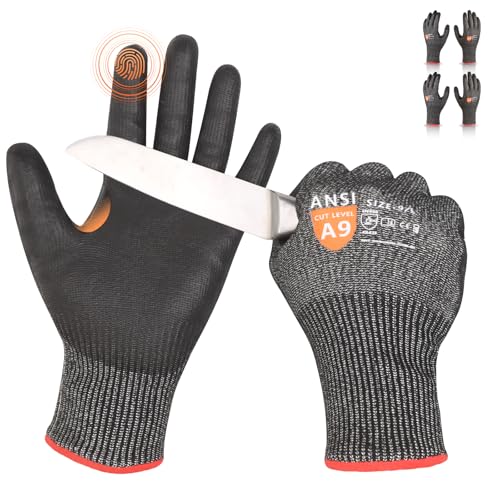 Donfri Level 9 Cut Resistant Work Gloves, Reinforced Thumb - size: Large