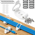 OneLeaf 10-Pack Adjustable Elastic Cable Clips, Cable Management, White - color: White