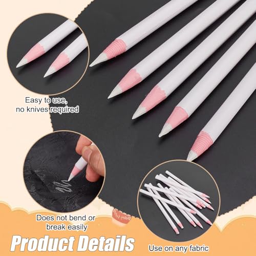 BENECREAT 12PCS Water Soluble Pencil Tracing Tools for Tailor's Sewing Marking and Students Drawing Tools, White