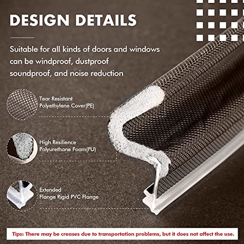 BBTO Weather Stripping Door Window Seal V-Shaped Foam Kerf,150 Feet,Brown - color: Brown, size: 150 Feet