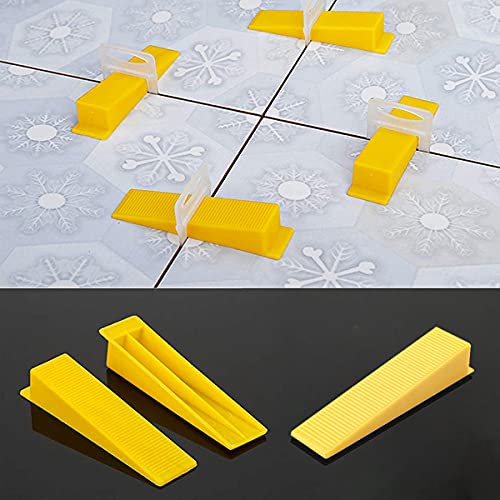 1/16 Inch Tile Leveling System Kit - 1500 Spacers & 300 Reusable Wedges with Floor Tiles Pliers - Professional Stone & Ceramic Tile Installation Tools (300+1500, 1/16) - size: 1/16