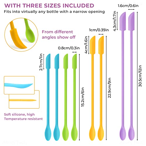 NiArt 8PCS Mini Silicone Spatula Set, Double-Ended Resin Makeup Scraper