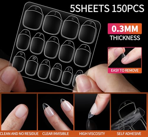 FANDAMEI Nail Art Kit, Nail Design Tools kit with Nail Brushes, Dotting tool, Mixing Palette, Nail Stand. Fake Nail Kits with Almond Gel Nail Tips, Nail Glue, Adhesive Tabs, Nail File. Manicure Set