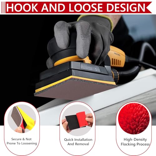 24PCS 3 x 4 Inch Sanding Sponge Set, 120-3000 Grit Soft Foam Hand Sander Block, Hook & Loop Wet Dry Sanding Sponges for Metal Wooden Furniture Drywall Sheetrock and Model Polishing