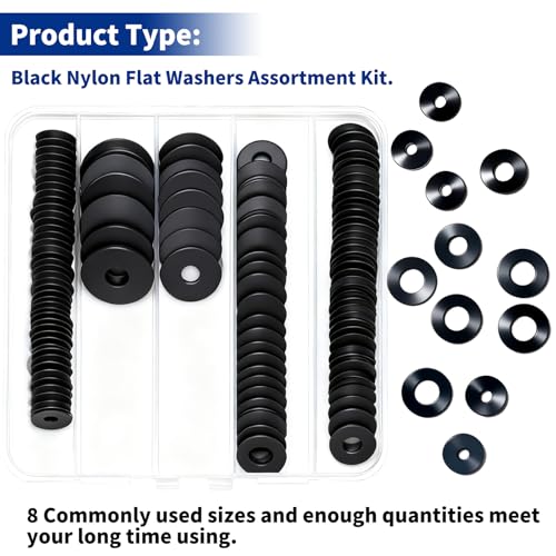 85Pcs Flat Rubber Washers Assortment Kit,16/18/20/25/30mm Black Washer,Vibration Absorbing Pads Sealing Rubber Washers for Faucets Garden Bolts Screws Hose Plumbing Shower Head- 5 Sizes
