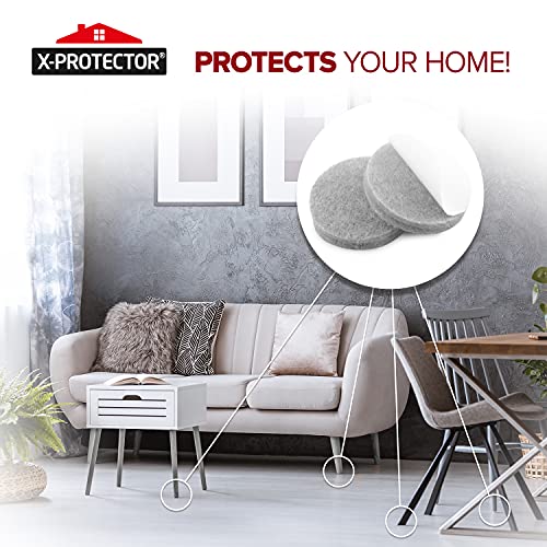 235 pc Gray Felt Furniture Pads X-Protector Huge Quantity of Furniture Pads - size: 235 PCS Gray, Round & Square