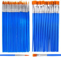 AROIC Paint Brushes Set,110 Pcs Flat & Fine Nylon Acrylic Brushes Bulk - color: Blue, size: 55 Flat + 55 Fine