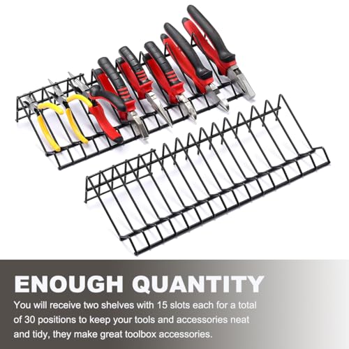Wevdn 2 PCS Plier Organizer Drawer Storage Rack for 30 Pliers, Metal Plier Wrench Cutter Organizer for Tool Box Drawer, Tool Box Storage Organization Holder, Car Accessories