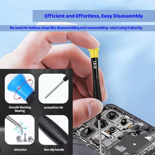 42-Piece Professional Electronics Opening Pry Tool Repair Kit with Steel and Carbon Fiber Nylon Spudgers, Anti-Static Tweezers and 13 Screwdrivers for Open Cellphone, Laptops, Tablets (Multicolor) - color: Multicolor