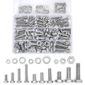 340Pcs M6/M8/M10 Hex Nuts Bolts Set 304 Stainless Steel Short Bolts - color: K13 Short Sets-Silver