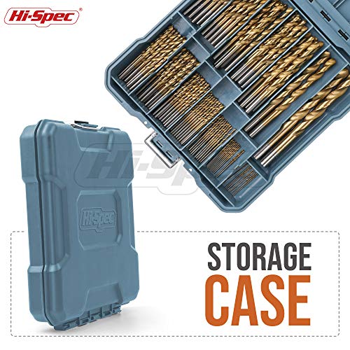 Hi-Spec SAE HSS Drill Bit Set for Metal, Wood and Drywall, 1/16-3/8 in - size: 99pc