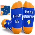 HAPPYPOP Funny Gifts for Women Men - Mechanic Graphic Designer Bus Driver Plumber Sock - color: Trust Me I'm an Electrician