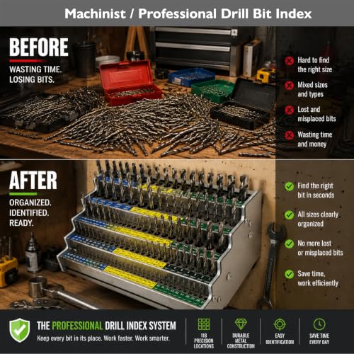 118-Hole 3-in-1 Drill Bit Index,Empty Drill Bit Organizer Holder/Case - style: 3-in-1 Drill Bit Index