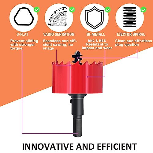 1-1/8 in. Bi-Metal Hole Saw Drill Bits - Versatile and Durable Hole Cutter for Wood, Plywood, Plaster Drywall, Ceiling, Plastic Pipe, PVC and Thin Metal - Includes Arbor & Pilot Bit (28mm) - size: 1-1/8"(28mm)