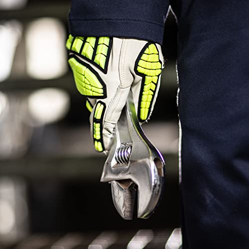 Portwest A745 Impact F135 Cow Leather Lined Glove Wrist Strap Fastening - size: 4X-Large