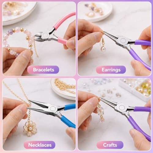 3 Pcs Pliers for Jewelry Making, Jewelry Pliers Set for Jewelry Repair - style: 3pcs-Mixed Color