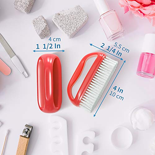 Konex Perfect-Grip Large Hand and Nail Brush 4" X 2-1/4" X 1-1/2" (Red) - color: Red
