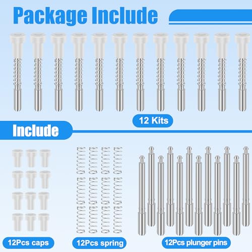 12Kit Diecast Window Screen Plunger Latches, Aluminum Plunger Pins with Cap