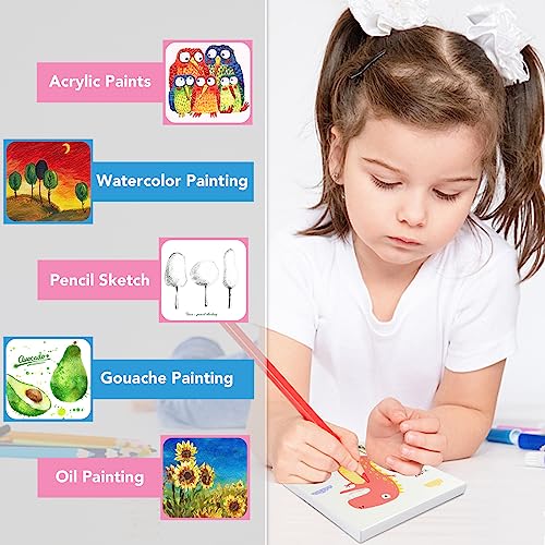 ESRICH Mini Canvases for Painting 4x4 Canvas Value Pack of 48PCS, 2/5In Thickness Small Canvas, Great for School Projects, Kids Birthday Party and Wall Decoration, White - size: 4x4in-48 Packs