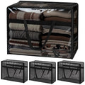 Blanket Storage Bags 4 Pack 60L Clothes Comforter Bedding Container Black - color: B-Black