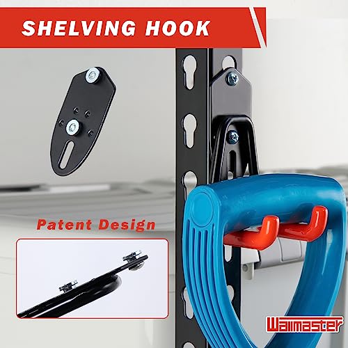 Wallmaster Garage Hooks Organizer Kit, 12 Pack Adjustable Shelving Hooks - size: 12 pcs-Orange