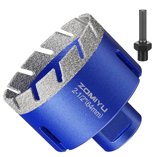 2-1/2" Diamond Hole Saw, Wet/Dry Diamond Core Bit for Tile Granite - size: 2-1/2"(64mm)