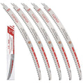 15" Deep Cut Arc Edge Reciprocating Saw Blades, 6TPI Japanese Sharp Teeth CR-V Hardened Steel, U-Groove Chip Removal, Heavy Duty Tree Trimming Blades for Arborist, 5 Pack Carry Case - size: 5 pcs sawzall blades15in